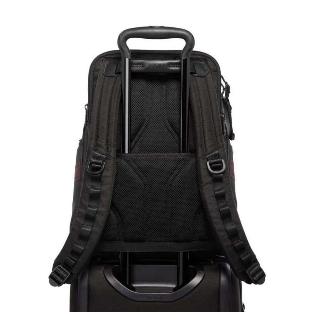TUMI Backpack Alpha Bravo Navigation Black Burgundy Laptop Travel Business $575 - Picture 3 of 9